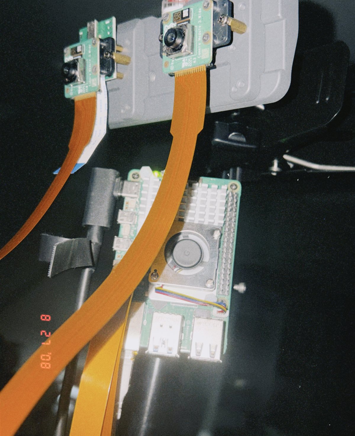 自作ステレオカメラ。Raspberry Pi 5に2台のCamera Module 3 Wideをフレキシブルケーブルで接続したリグ